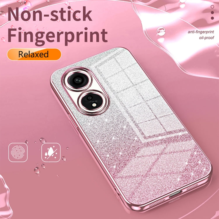 For OPPO Find X6 Pro Gradient Glitter Powder Electroplated Phone Case(Transparent) - OPPO Cases by buy2fix | Online Shopping UK | buy2fix