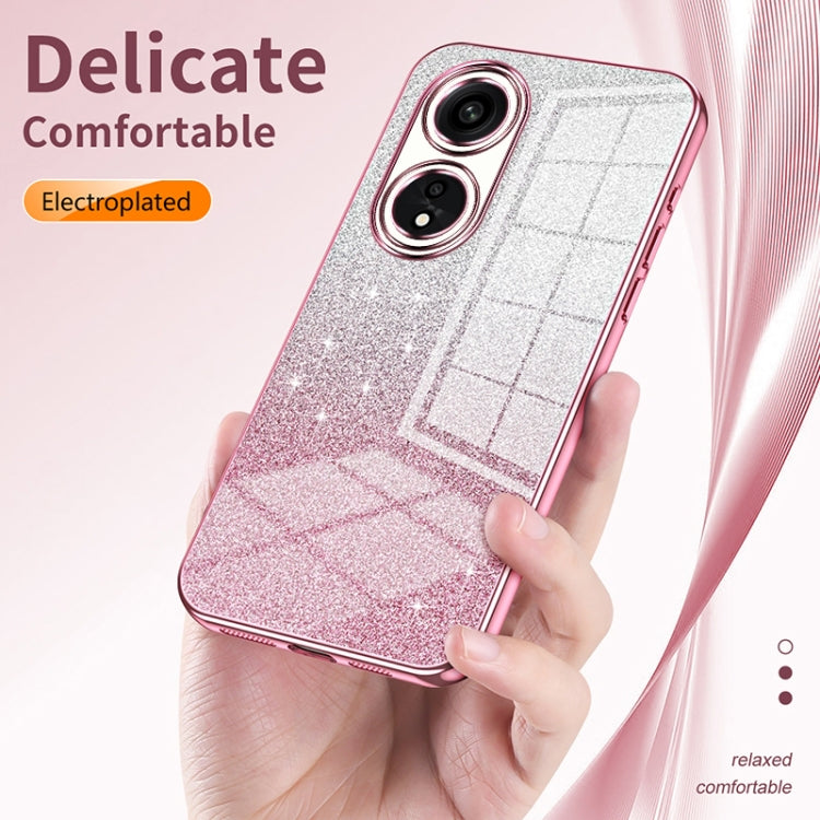 For OPPO Reno11 Global Gradient Glitter Powder Electroplated Phone Case(Pink) - Reno11 Cases by buy2fix | Online Shopping UK | buy2fix