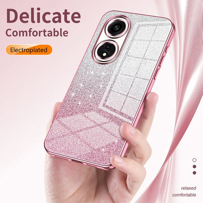 For OPPO Reno5 4G/5G / Reno5 K Gradient Glitter Powder Electroplated Phone Case(Silver) - OPPO Cases by buy2fix | Online Shopping UK | buy2fix