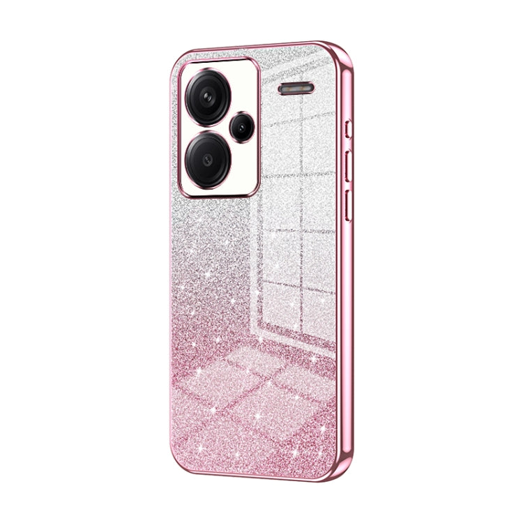 For Xiaomi Redmi Note 13 Pro+ Gradient Glitter Powder Electroplated Phone Case(Pink) - Note 13 Pro+ Cases by buy2fix | Online Shopping UK | buy2fix