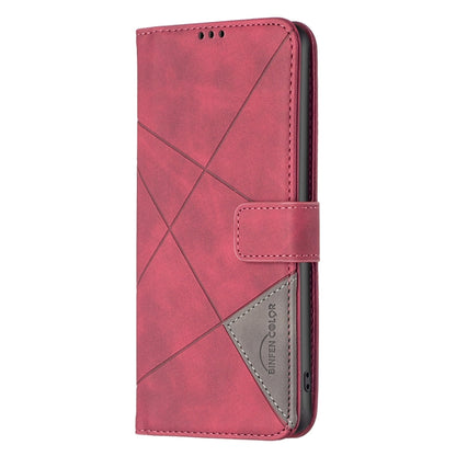 For OnePlus 13 BF05 Magnetic Buckle Rhombus Texture Leather Phone Case(Red) - OnePlus Cases by buy2fix | Online Shopping UK | buy2fix