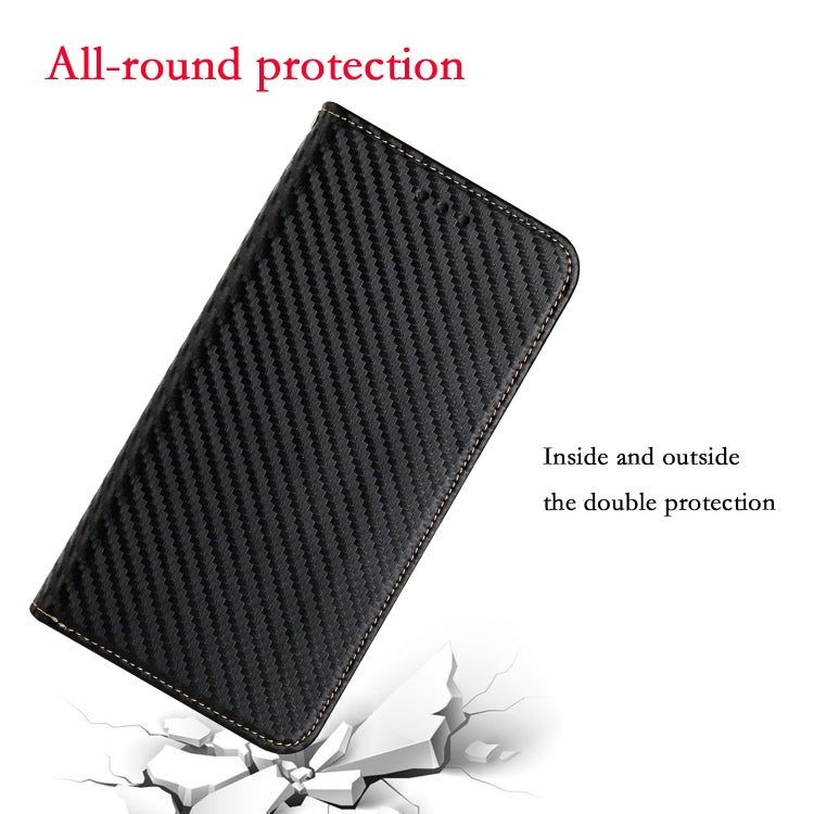 For Xiaomi Redmi Note 13 5G Carbon Fiber Texture Flip Holder Leather Phone Case(Black) - Note 13 Cases by buy2fix | Online Shopping UK | buy2fix