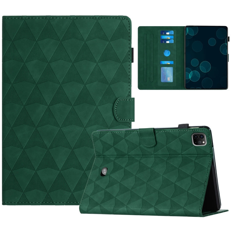 For iPad Pro 11 2024 Diamond Texture Embossed Leather Smart Tablet Case(Green) - iPad Pro 11 2024 Cases by buy2fix | Online Shopping UK | buy2fix