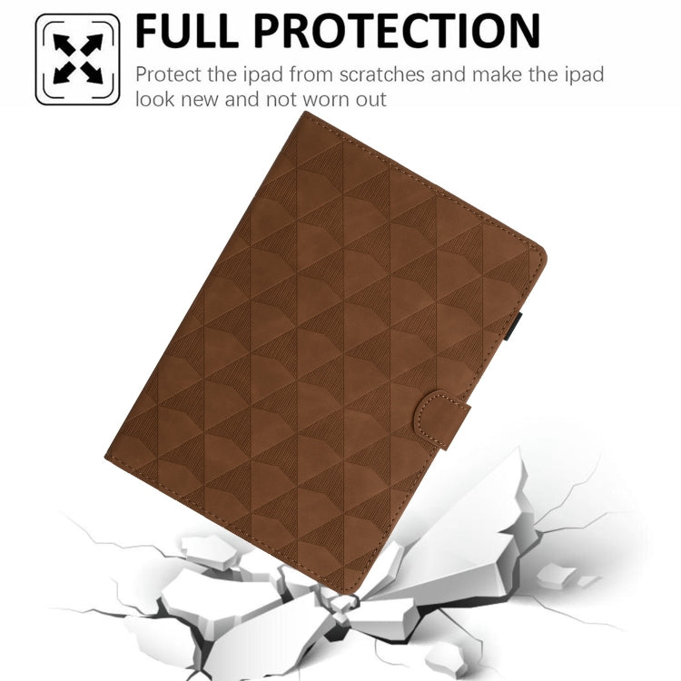 For Lenovo Tab M11/Xiaoxin Pad 11 2024 Diamond Texture Embossed Leather Smart Tablet Case(Brown) - Lenovo by buy2fix | Online Shopping UK | buy2fix