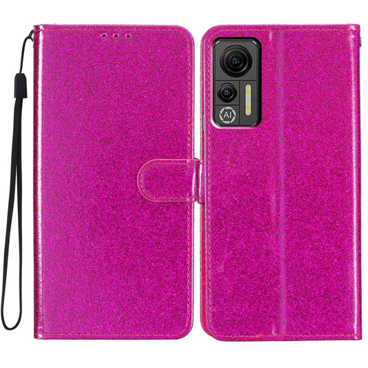 For Ulefone Note 14 Glitter Powder Flip Leather Phone Case(Rose Red) - Ulefone Cases by buy2fix | Online Shopping UK | buy2fix