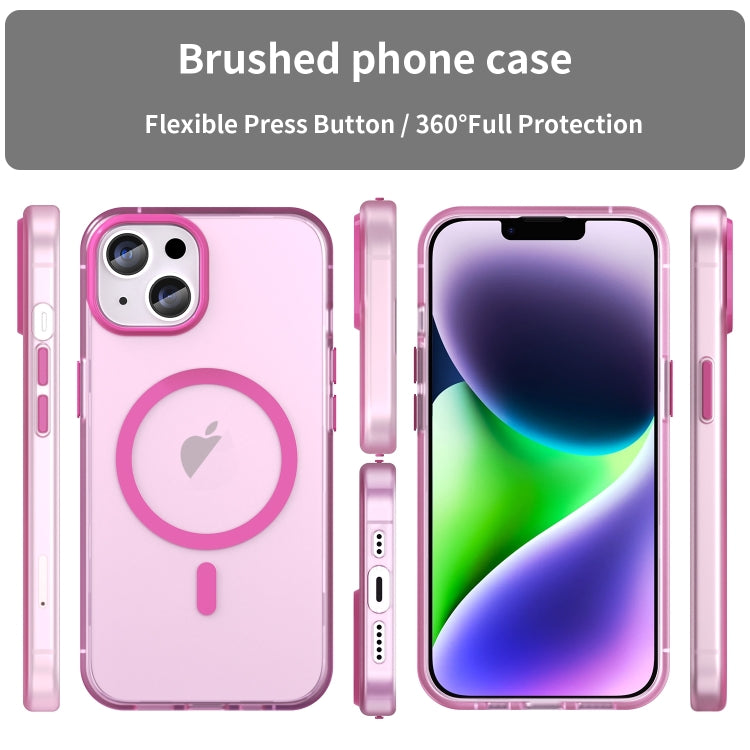 For iPhone 16 MagSafe Frosted Translucent TPU + PC Full Coverage Phone Case(Pink) - iPhone 16 Cases by buy2fix | Online Shopping UK | buy2fix