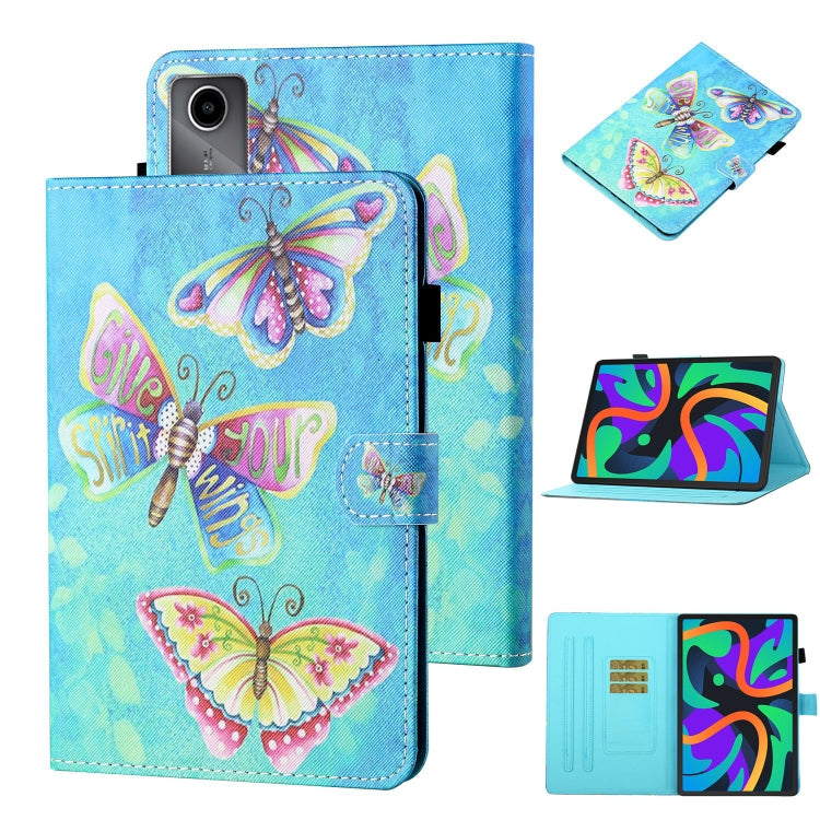 For Lenovo Tab M11/ Xiaoxin Pad 11 2024 Coloured Drawing Stitching Smart Leather Tablet Case(Colorful Butterflies) - Lenovo by buy2fix | Online Shopping UK | buy2fix