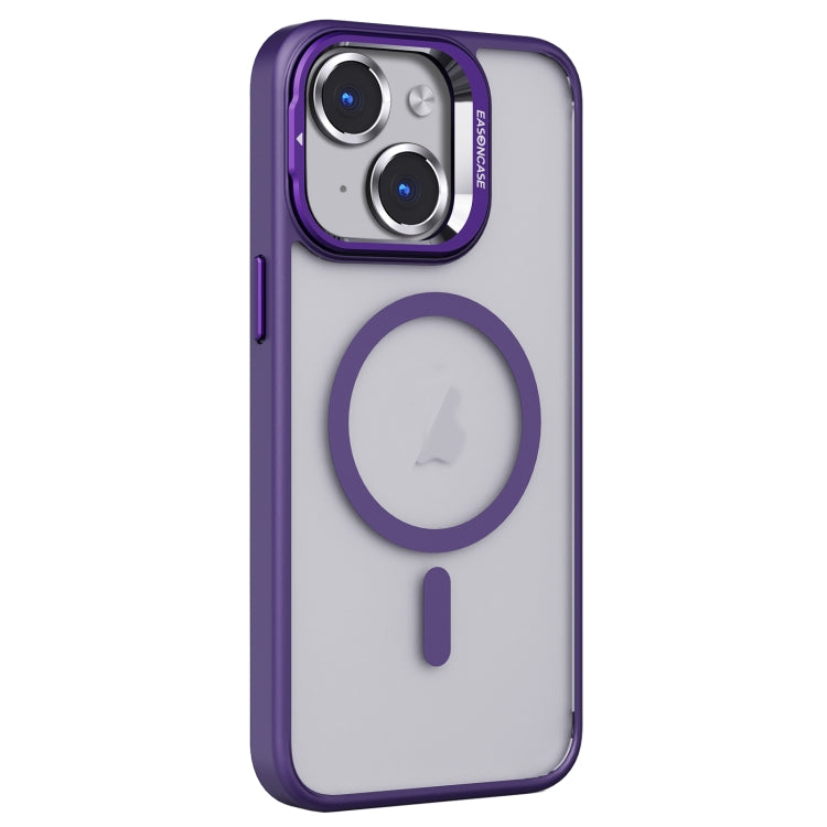 For iPhone 15 Plus Invisible Lens Holder PC + TPU Frosted MagSafe Phone Case(Purple) - iPhone 15 Plus Cases by buy2fix | Online Shopping UK | buy2fix
