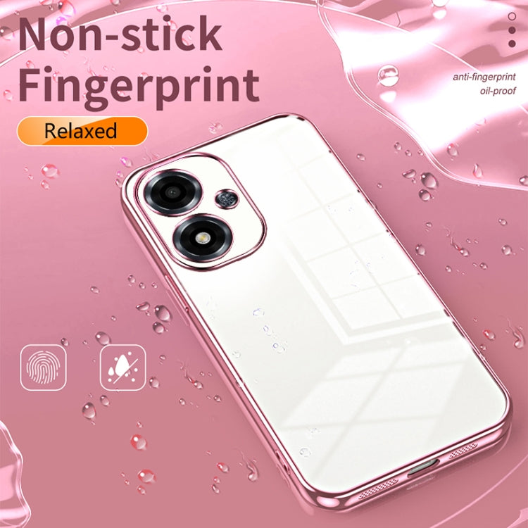 For OPPO A2m Transparent Plating Fine Hole Phone Case(Purple) - OPPO Cases by buy2fix | Online Shopping UK | buy2fix