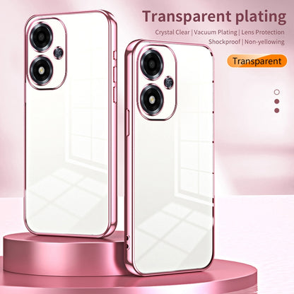 For OPPO A2m Transparent Plating Fine Hole Phone Case(Pink) - OPPO Cases by buy2fix | Online Shopping UK | buy2fix