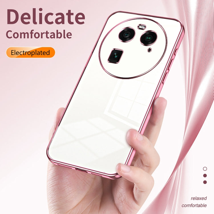 For OPPO Find X6 Transparent Plating Fine Hole Phone Case(Gold) - OPPO Cases by buy2fix | Online Shopping UK | buy2fix