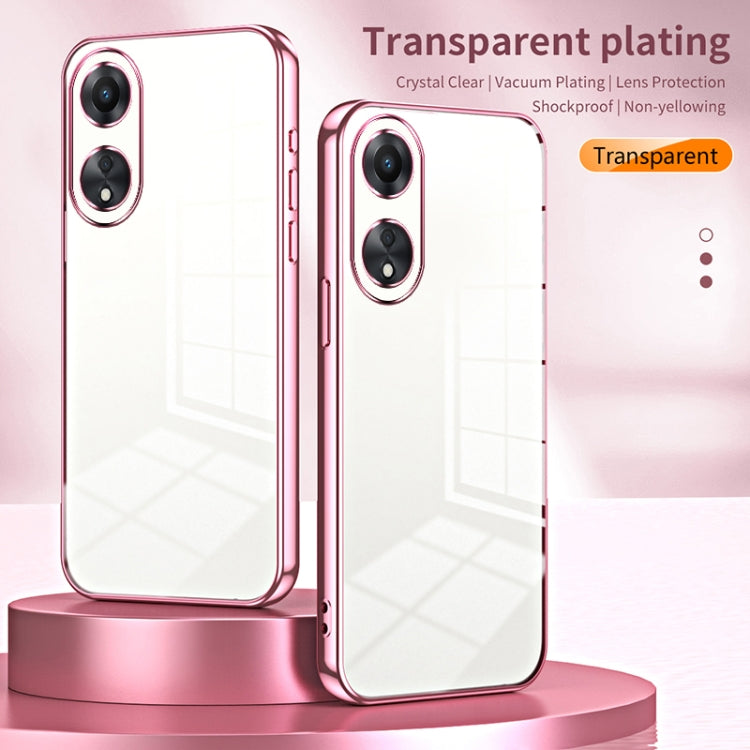 For OPPO A58 5G / A58x 5G Transparent Plating Fine Hole Phone Case(Purple) - OPPO Cases by buy2fix | Online Shopping UK | buy2fix