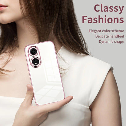 For OPPO A1 Pro Transparent Plating Fine Hole Phone Case(Pink) - OPPO Cases by buy2fix | Online Shopping UK | buy2fix