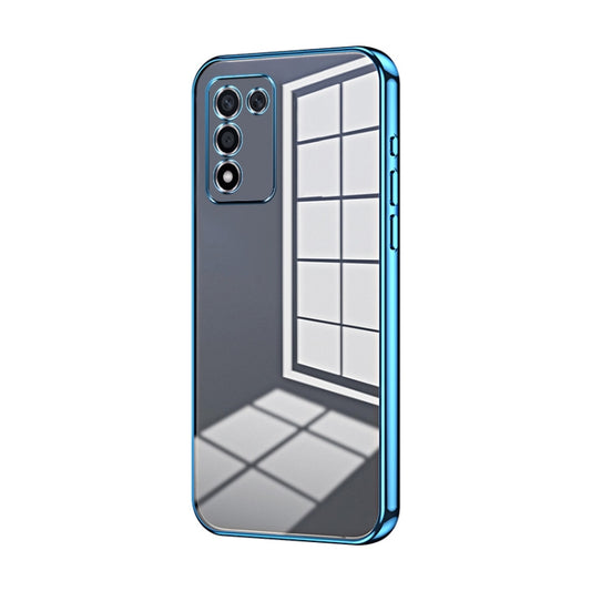 For OPPO K9s / K10 Energy Transparent Plating Fine Hole Phone Case(Blue) - OPPO Cases by buy2fix | Online Shopping UK | buy2fix