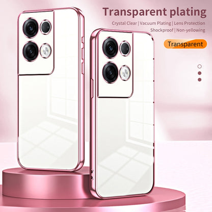 For OPPO Reno8 Pro+ Transparent Plating Fine Hole Phone Case(Black) - OPPO Cases by buy2fix | Online Shopping UK | buy2fix