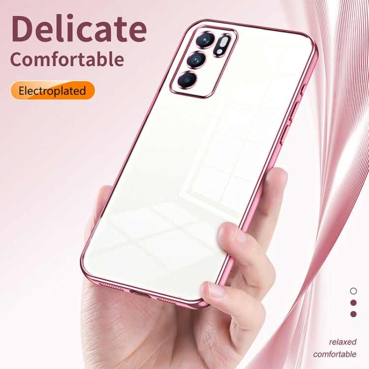 For OPPO Reno6 Indian / Malay Transparent Plating Fine Hole Phone Case(Gold) - OPPO Cases by buy2fix | Online Shopping UK | buy2fix