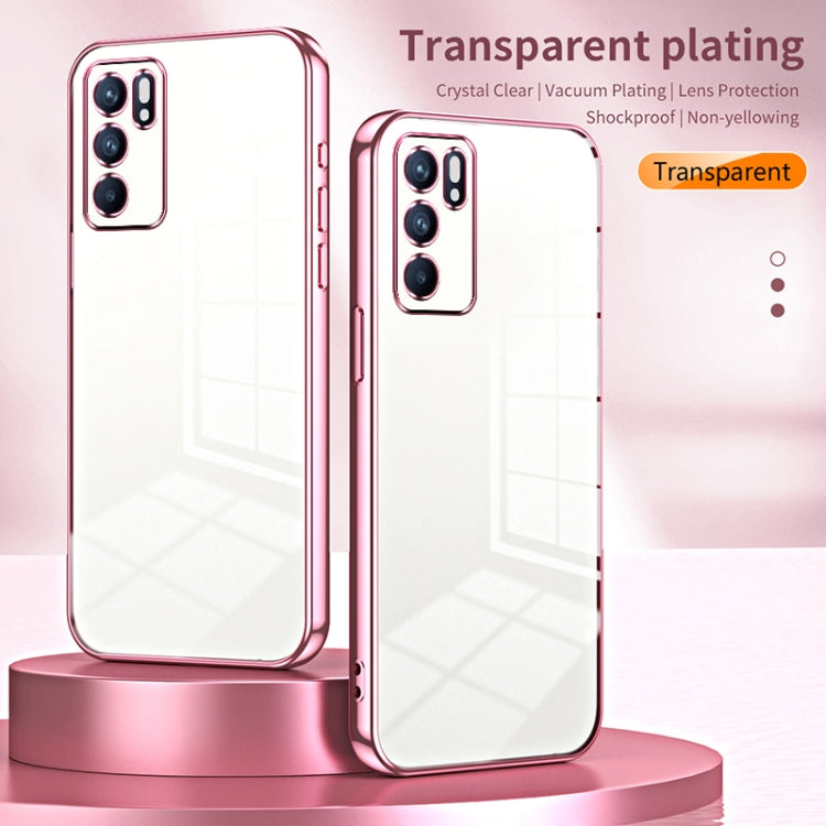 For OPPO Reno6 Indian / Malay Transparent Plating Fine Hole Phone Case(Transparent) - OPPO Cases by buy2fix | Online Shopping UK | buy2fix
