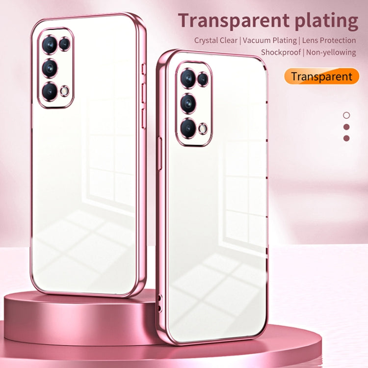 For OPPO Reno5 Pro Transparent Plating Fine Hole Phone Case(Gold) - OPPO Cases by buy2fix | Online Shopping UK | buy2fix