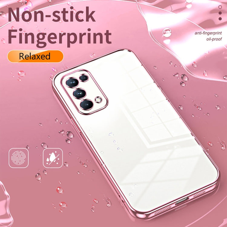 For OPPO Reno5 Pro Transparent Plating Fine Hole Phone Case(Gold) - OPPO Cases by buy2fix | Online Shopping UK | buy2fix