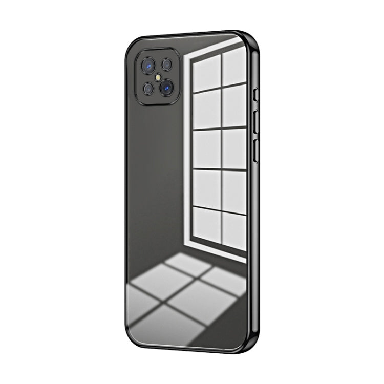 For OPPO A92s / Reno4 Z 5G Transparent Plating Fine Hole Phone Case(Black) - OPPO Cases by buy2fix | Online Shopping UK | buy2fix