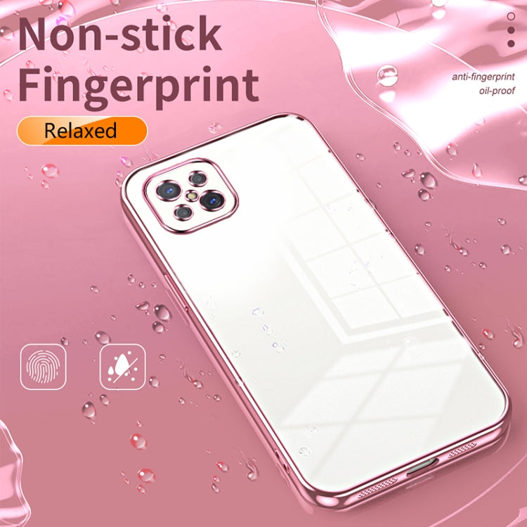 For OPPO A92s / Reno4 Z 5G Transparent Plating Fine Hole Phone Case(Black) - OPPO Cases by buy2fix | Online Shopping UK | buy2fix