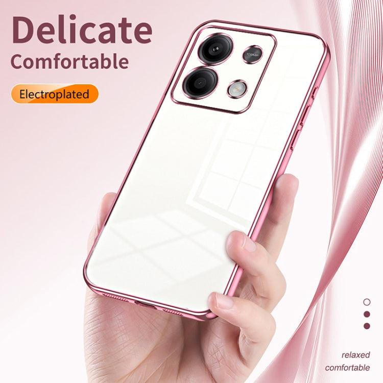 For Xiaomi Redmi Note 13 5G Transparent Plating Fine Hole Phone Case(Transparent) - Note 13 Cases by buy2fix | Online Shopping UK | buy2fix