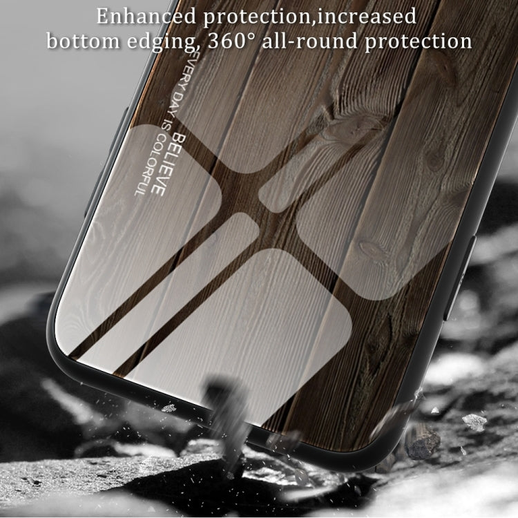For Samsung Galaxy S24 Ultra 5G Wood Grain Glass Phone Case(Coffee) - Galaxy S24 Ultra 5G Cases by buy2fix | Online Shopping UK | buy2fix