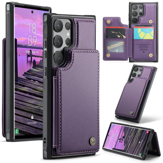 For Samsung Galaxy S24 Ultra 5G CaseMe C22 PC+TPU Business Style RFID Anti-theft Leather Phone Case(Purple) - Galaxy S24 Ultra 5G Cases by CaseMe | Online Shopping UK | buy2fix