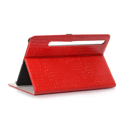 For Samsung Galaxy Tab S9 Crocodile Texture Leather Tablet Case(Red) - Galaxy Tab S9 Cases by buy2fix | Online Shopping UK | buy2fix