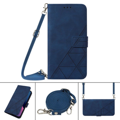 For Motorola Moto G Play 4G 2024 Crossbody 3D Embossed Flip Leather Phone Case(Blue) - Motorola Cases by buy2fix | Online Shopping UK | buy2fix