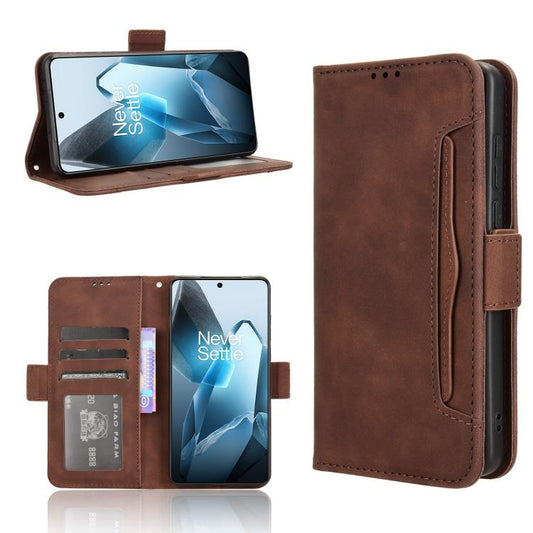 For OnePlus 13 5G Skin Feel Calf Texture Card Slots Leather Phone Case(Brown) - OnePlus Cases by buy2fix | Online Shopping UK | buy2fix