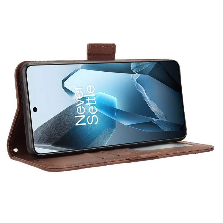 For OnePlus 13 5G Skin Feel Calf Texture Card Slots Leather Phone Case(Brown) - OnePlus Cases by buy2fix | Online Shopping UK | buy2fix