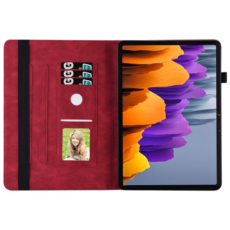 For Samsung Galaxy Tab S9 FE+ / S9+ / S8+ Big Butterfly Embossed Leather Tablet Case(Red) - Galaxy Tab S9+ Cases by buy2fix | Online Shopping UK | buy2fix