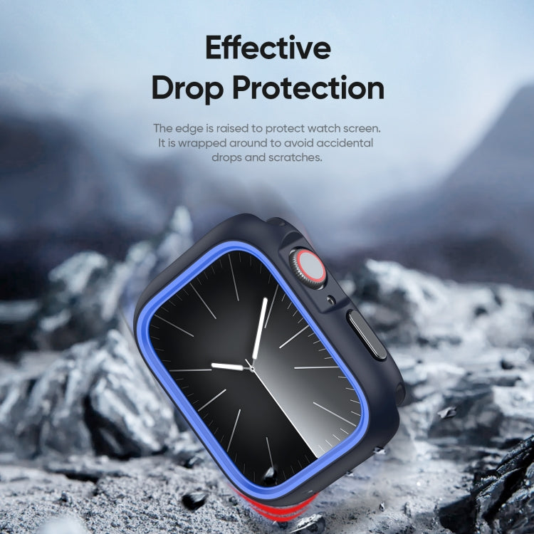 For Apple Watch 4 / 5 / 6 / SE 44mm DUX DUCIS Bamo Series Hollow PC + TPU Watch Protective Case(Midnight Blue+Blue) - Watch Cases by DUX DUCIS | Online Shopping UK | buy2fix