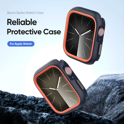 For Apple Watch 9 / 8 / 7 45mm DUX DUCIS Bamo Series Hollow PC + TPU Watch Protective Case(Midnight Blue+Orange) - Watch Cases by DUX DUCIS | Online Shopping UK | buy2fix