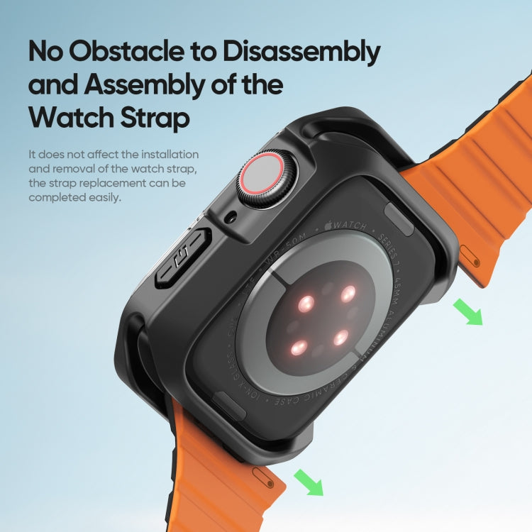 For Apple Watch 9 / 8 / 7 45mm DUX DUCIS Tamo Series Hollow PC + TPU Watch Protective Case(Transparent Black) - Watch Cases by DUX DUCIS | Online Shopping UK | buy2fix