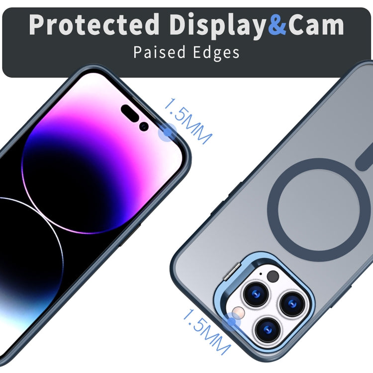 For iPhone 13 Pro Max Metal Invisible Camera Holder MagSafe Magnetic Phone Case(Blue) - iPhone 13 Pro Max Cases by buy2fix | Online Shopping UK | buy2fix