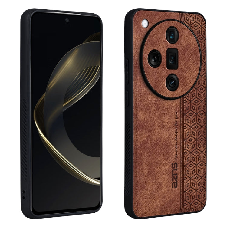 For OPPO Find X7 Ultra AZNS 3D Embossed Skin Feel Phone Case(Brown) - Find X7 Ultra Cases by AZNS | Online Shopping UK | buy2fix