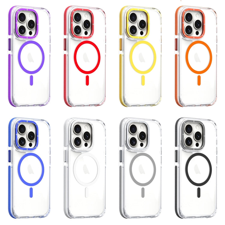 For iPhone 14 Pro Max Dual-Color Clear Acrylic Hybrid TPU MagSafe Phone Case(Orange) - iPhone 14 Pro Max Cases by buy2fix | Online Shopping UK | buy2fix