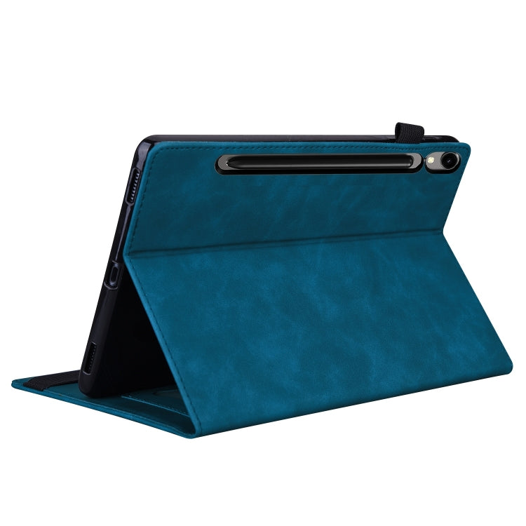 For Samsung Galaxy Tab S9+ /S8+ /S7+ Splicing Shockproof Smart Leather Tablet Case(Blue) - Galaxy Tab S9+ Cases by buy2fix | Online Shopping UK | buy2fix