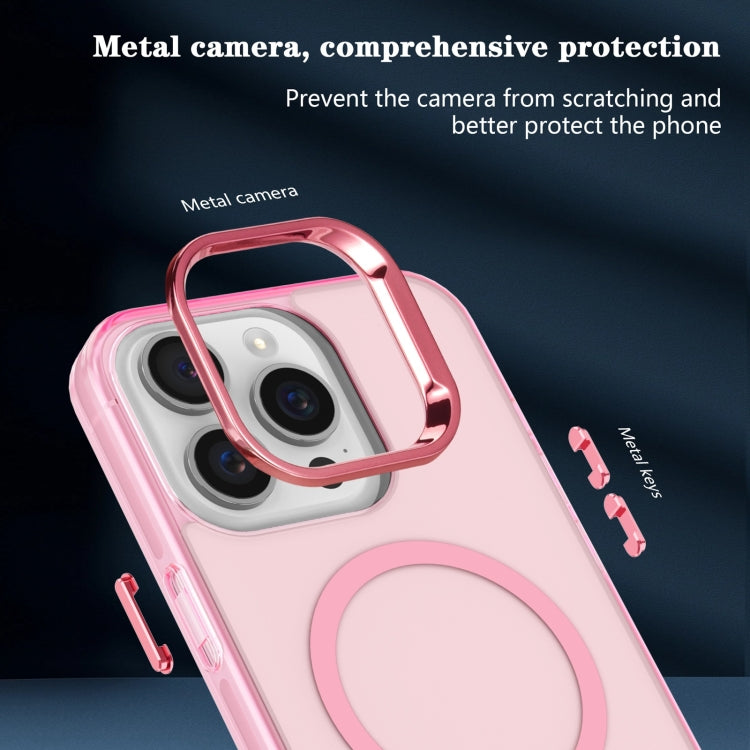 For iPhone 15 Pro Electroplated IMD Magsafe PC Hybrid TPU Phone Case(Pink) - iPhone 15 Pro Cases by buy2fix | Online Shopping UK | buy2fix