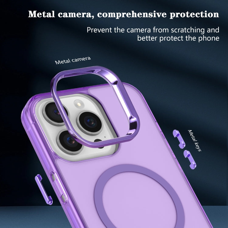 For iPhone 14 Electroplated IMD Magsafe PC Hybrid TPU Phone Case(Purple) - iPhone 14 Cases by buy2fix | Online Shopping UK | buy2fix