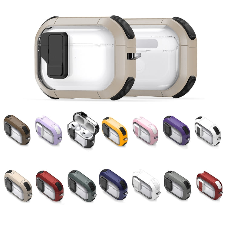 For AirPods Pro DUX DUCIS PECN Series Split Two-color Transparent Earphone Case with Hook(Gold Black) - For AirPods Pro by DUX DUCIS | Online Shopping UK | buy2fix