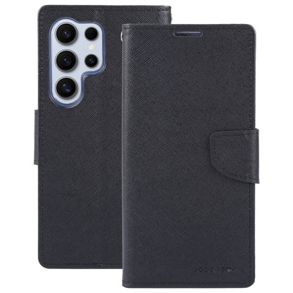 For Samsung Galaxy S24 Ultra 5G GOOSPERY FANCY DIARY Cross Texture Leather Phone Case(Black) - Galaxy S24 Ultra 5G Cases by GOOSPERY | Online Shopping UK | buy2fix