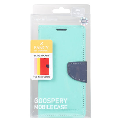 For Samsung Galaxy S24 Ultra 5G GOOSPERY FANCY DIARY Cross Texture Leather Phone Case(Mint Green) - Galaxy S24 Ultra 5G Cases by GOOSPERY | Online Shopping UK | buy2fix