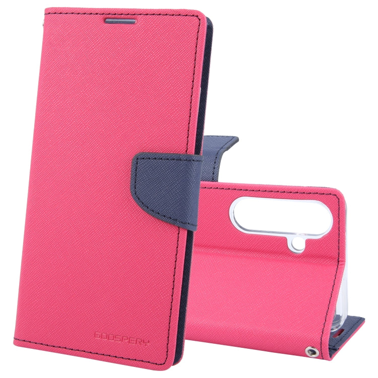 For Samsung Galaxy S24 5G GOOSPERY FANCY DIARY Cross Texture Leather Phone Case(Rose Red) - Galaxy S24 5G Cases by GOOSPERY | Online Shopping UK | buy2fix