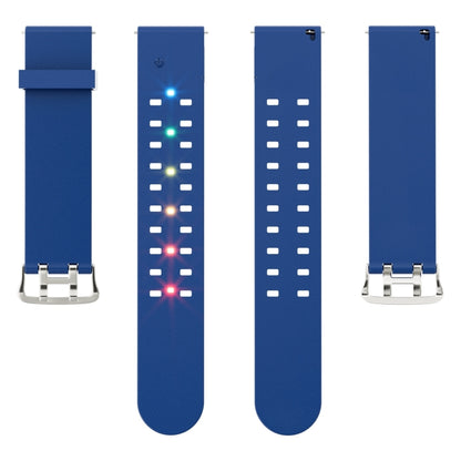 For Apple Watch Series 2 38mm Luminous Colorful Light Silicone Watch Band(Blue) - Watch Bands by buy2fix | Online Shopping UK | buy2fix