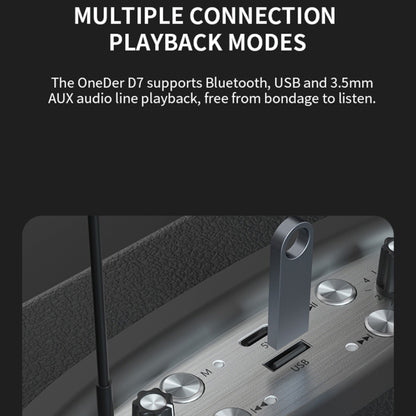 Oneder D7 Bluetooth Speaker Outdoor Karaoke Wireless Speakers With Two Mic(Orange) - Desktop Speaker by OneDer | Online Shopping UK | buy2fix