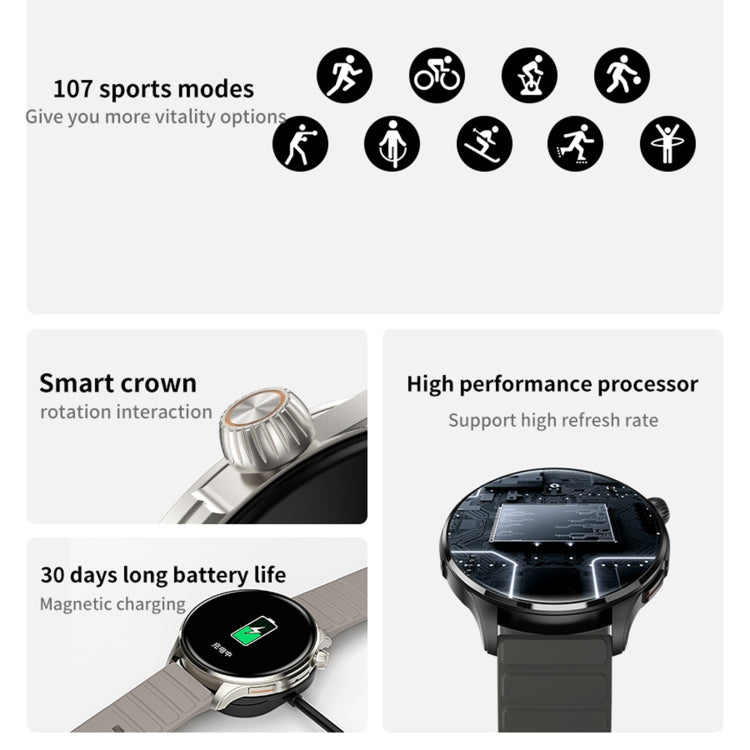 J45 1.43 inch BT5.1 Smart Sport Watch, Support Sleep / Heart Rate / Blood Oxygen / Blood Pressure Health Monitor(Grey) - Smart Watches by buy2fix | Online Shopping UK | buy2fix