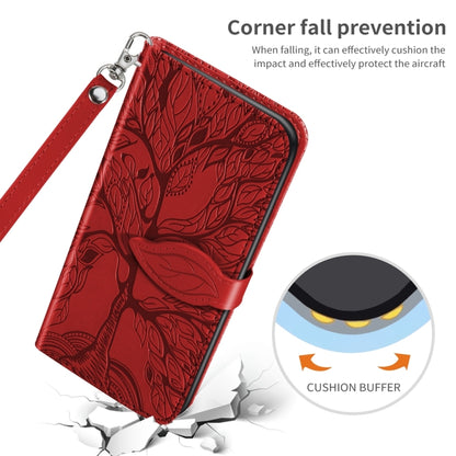 For Xiaomi Redmi Note 13 Pro+ Life Tree Embossing Pattern Leather Phone Case(Red) - Note 13 Pro+ Cases by buy2fix | Online Shopping UK | buy2fix